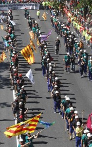 11.07.12 Madryt. Górnicy maszerują na czele wielkiej demonstracji przeciw cięciom.