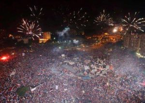 03.07.2013 Plac Tahrir. Noc obalenia Mursiego.