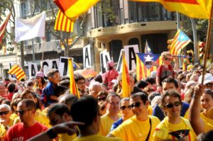 11.09.14 Barcelona. Zwolennicy niepodległości Katalonii.