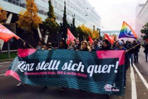 29.10.16 Linz. Ponad 3500 osób protestowało przeciwko tzw. "Kongresowi Obrońców Europy" organizowanemu przez skrajną prawicę.